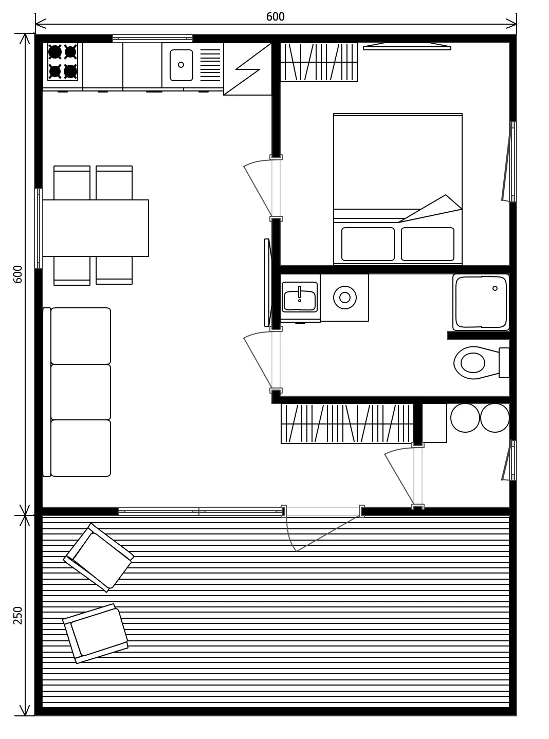 Планировка модульного дома Тургенев 51 м²